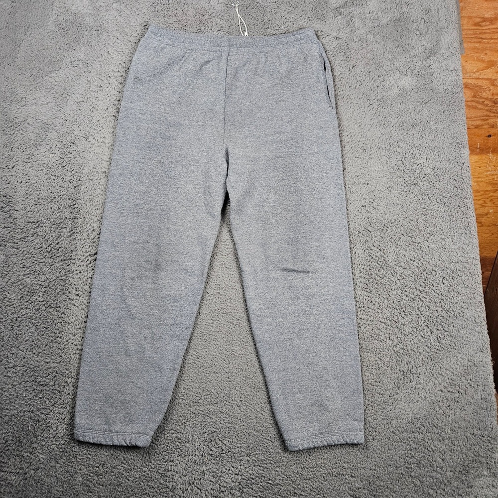 BVD Mens Large Blank Sweatpants‎ Gray Elastic Waist Drawstring Pockets Made USA